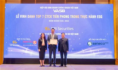 Chứng khoán KB Việt Nam lọt Top 7 Công ty Chứng khoán dẫn đầu thực hành ESG