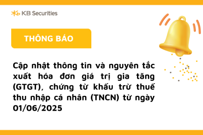 Thông báo cập nhật thông tin và nguyên tắc xuất hóa đơn giá trị gia tăng (GTGT), chứng từ khấu trừ thuế thu nhập cá nhân
