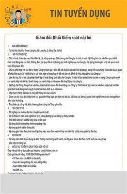 KBSV tuyển dụng Giám đốc Khối Kiểm soát Nội bộ