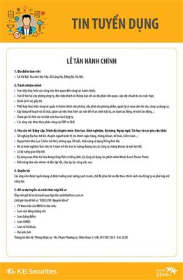 KBSV tuyển dụng Lễ tân 