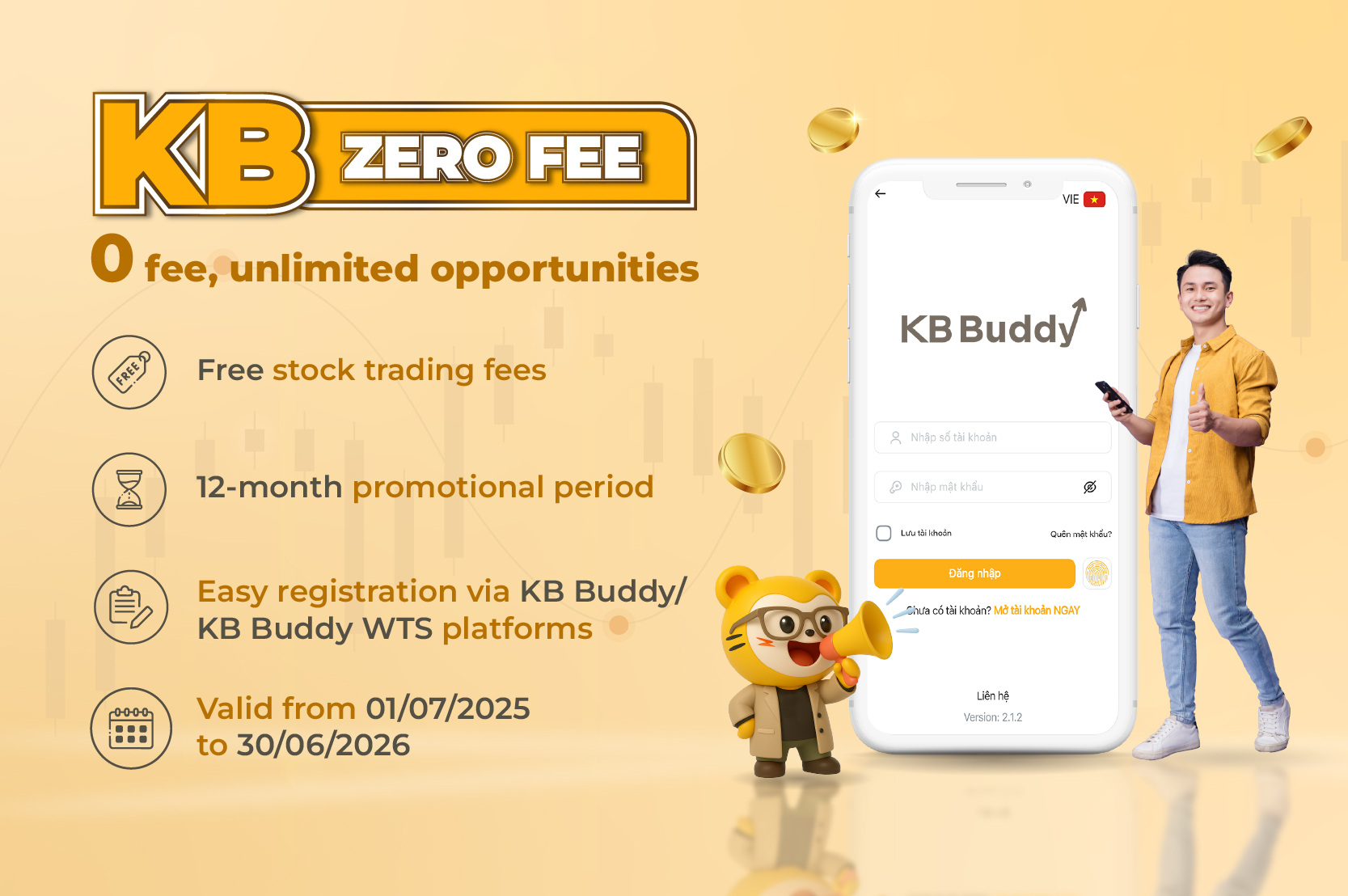KB Zero Fee – Free trading fee 12 months