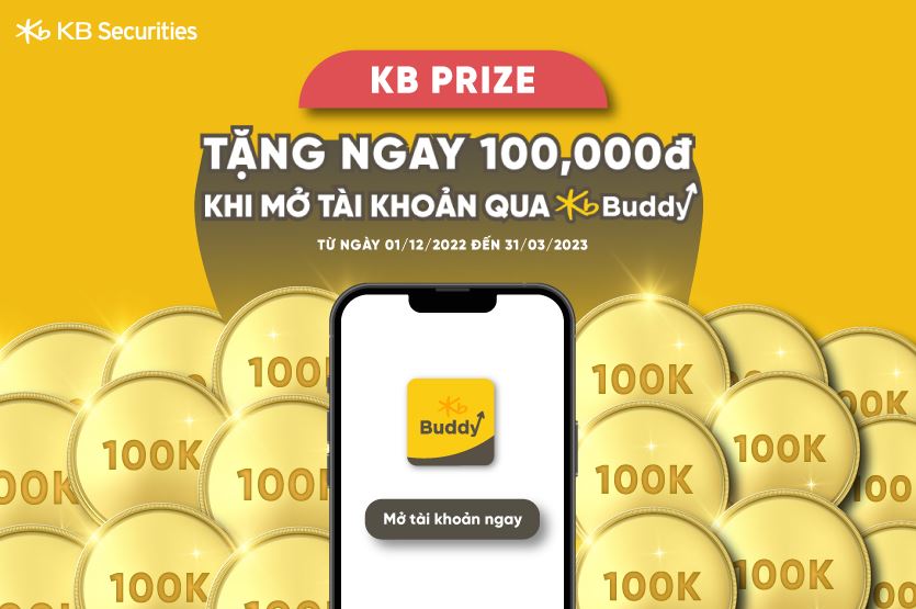 KB Prize - Tặng ngay 100k khi mở tài khoản qua KB Buddy